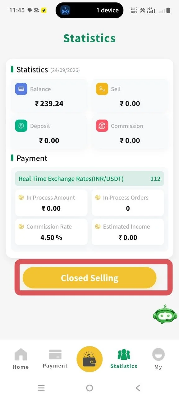 OK Pay Statistics - Balance, Commission Rate 4.50%